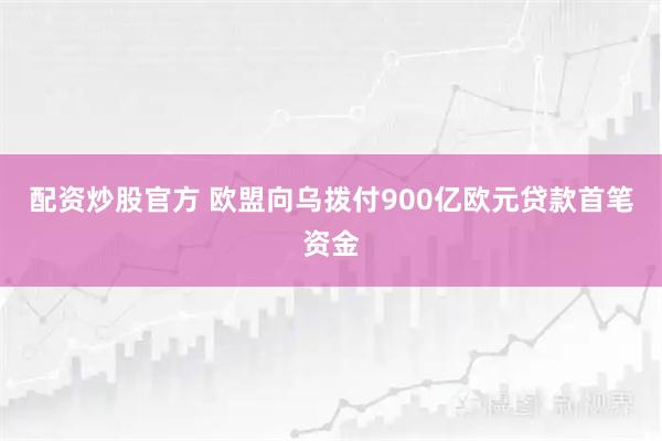 配资炒股官方 欧盟向乌拨付900亿欧元贷款首笔资金